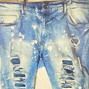 Distressed Blue Denim Shorts